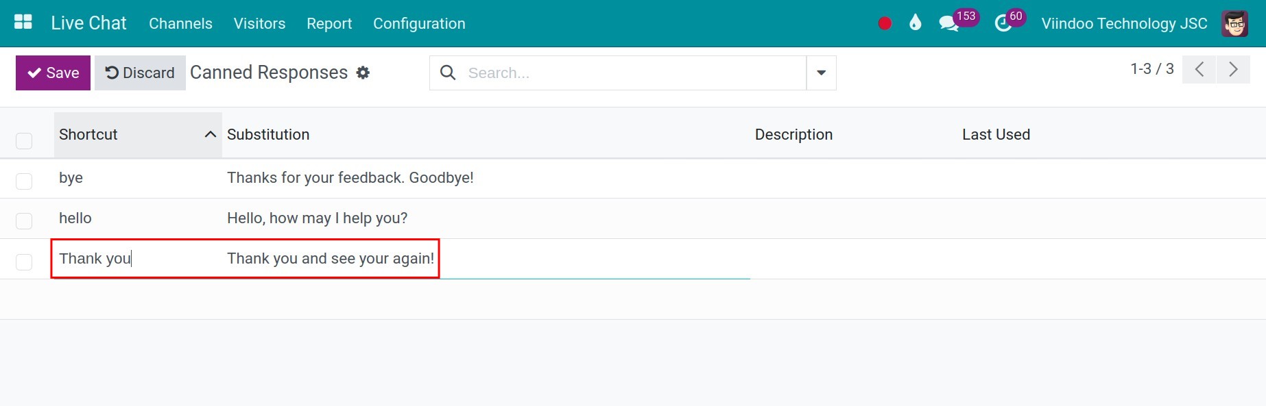 Create a new canned response