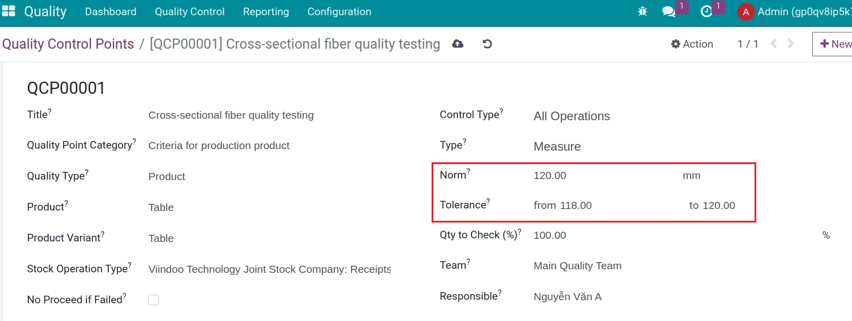 Create quality control points