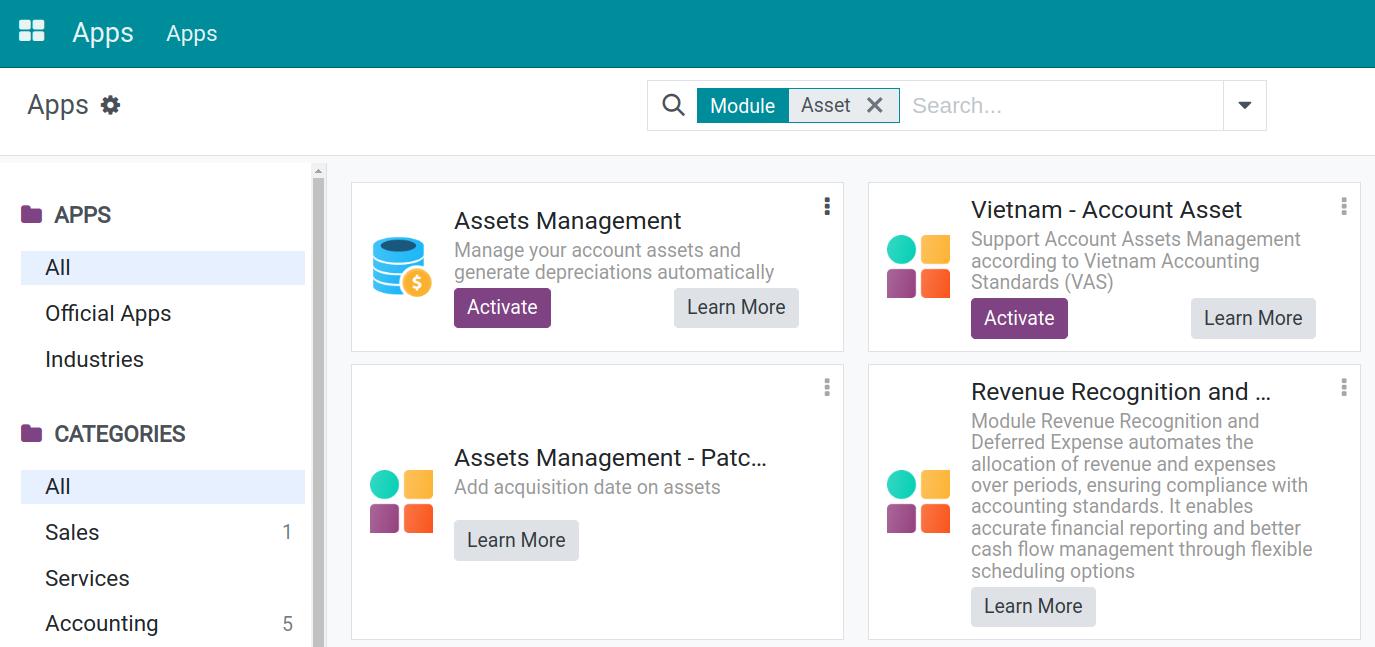 Searching module by name in Viindoo
