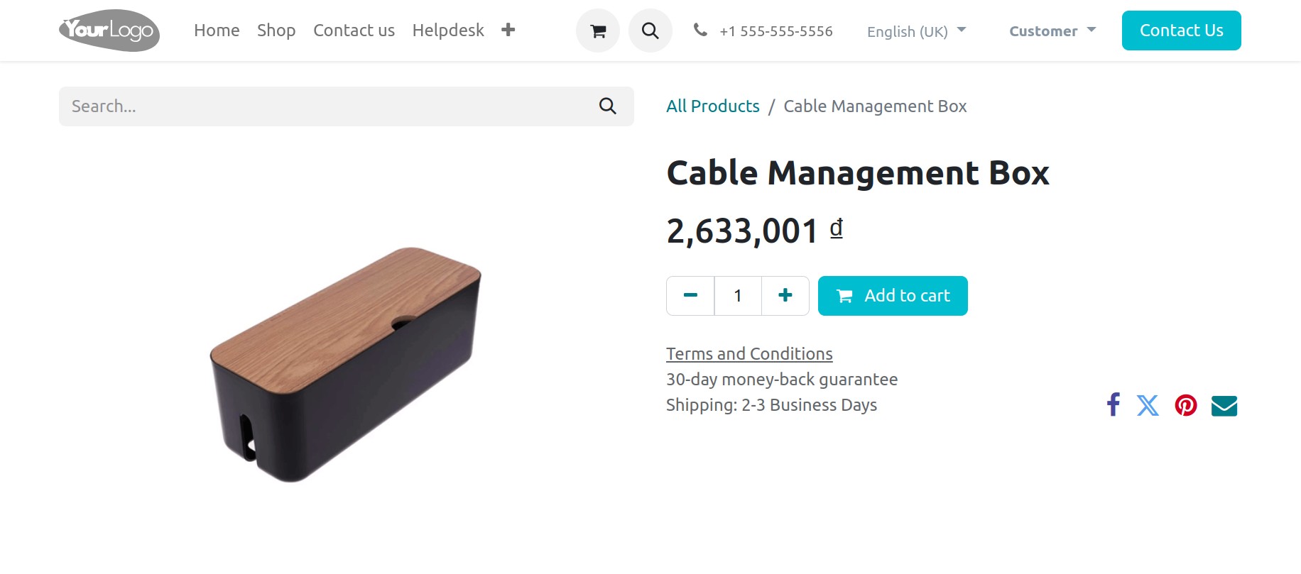 access to product view on the website