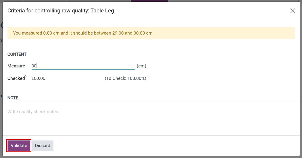 Enter the real measurement