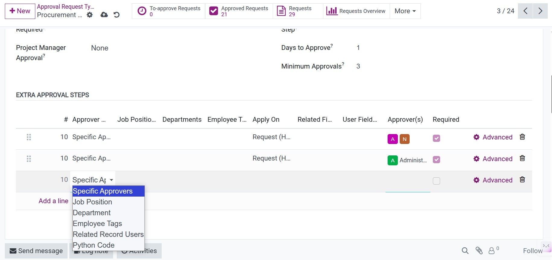 Approval selector