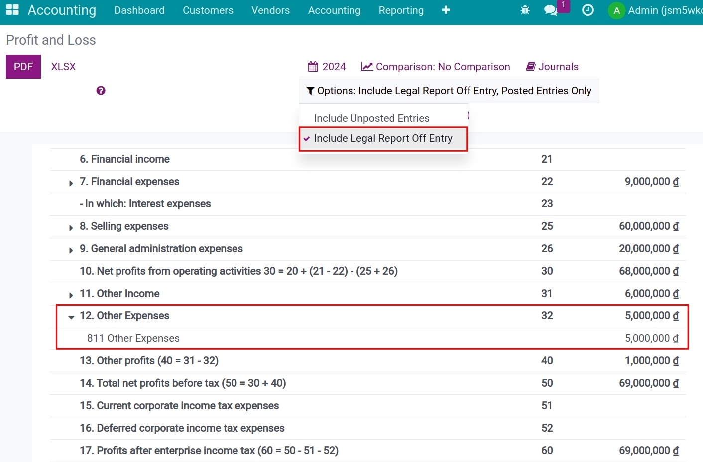 Balance sheet - Viindoo Accounting app