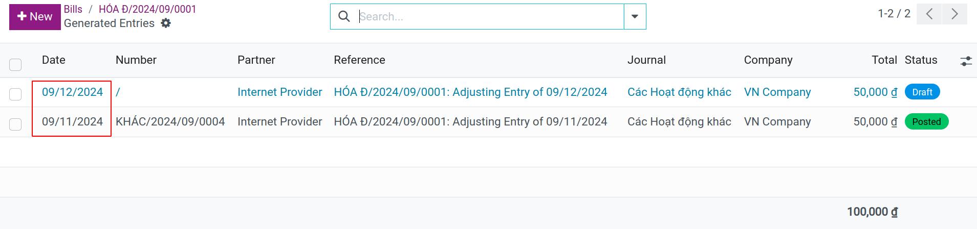 Auto-generated entries