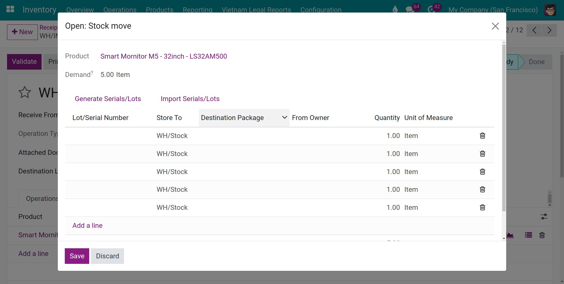 Manually assign serial numbers
