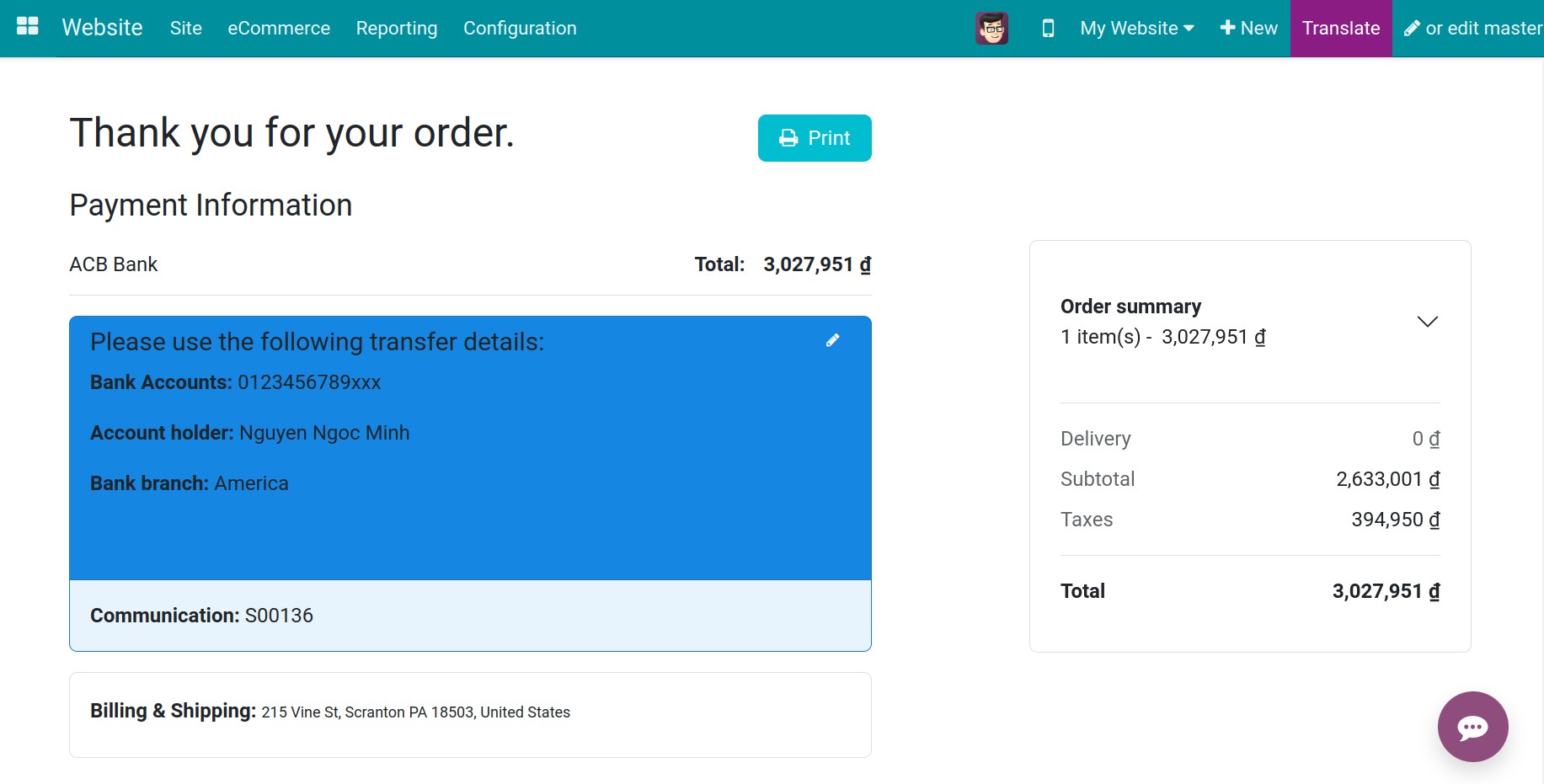 payment success