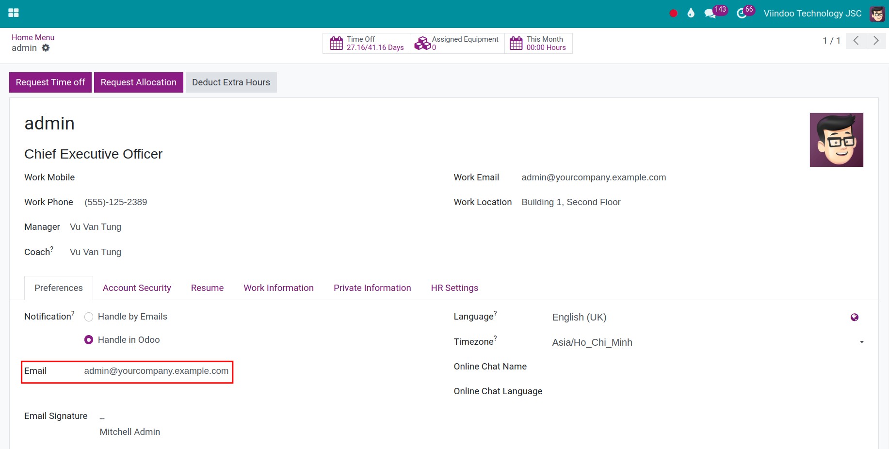 Set up system notification in Viindoo