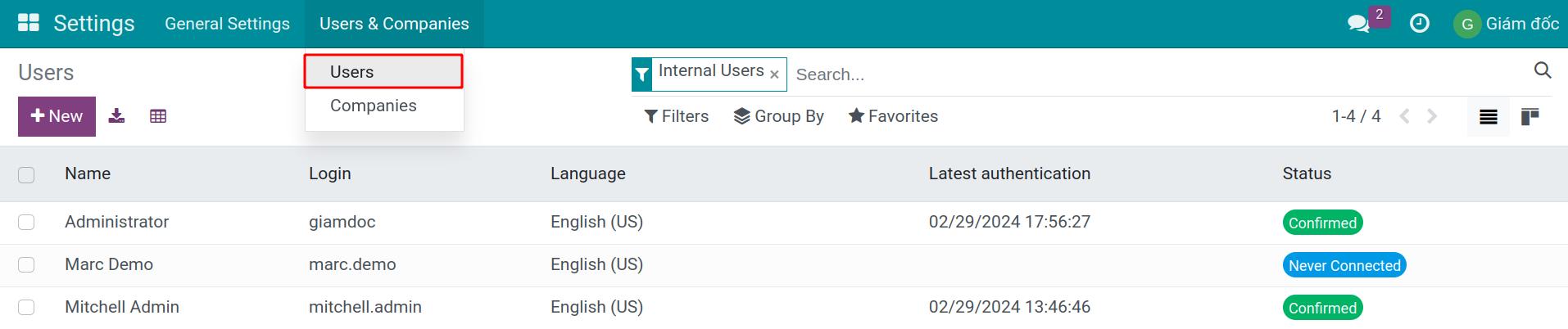 Access the system user list