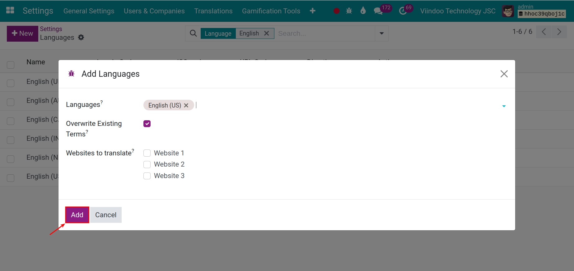 Add more languages to the Viindoo system