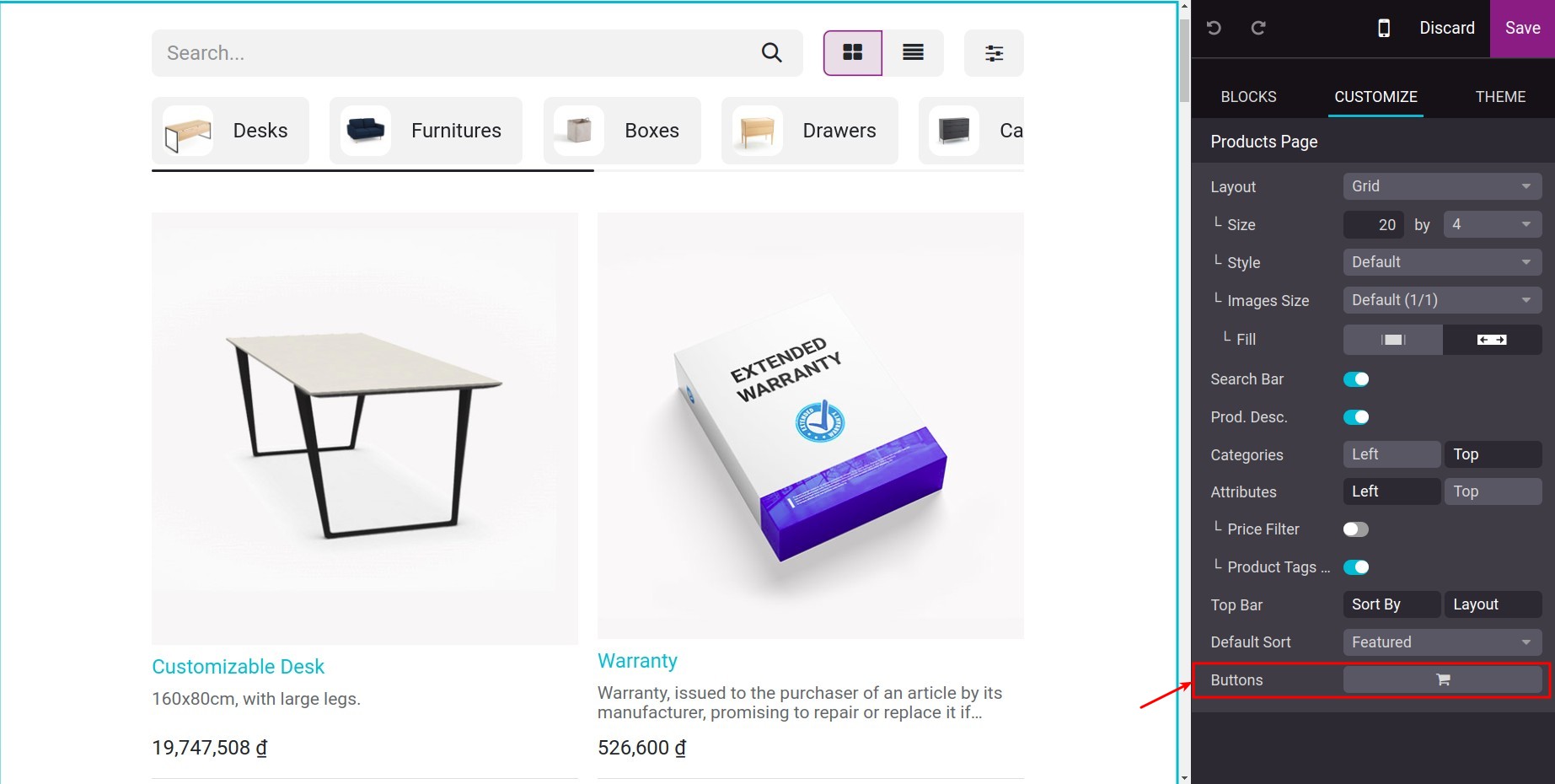 Add to cart feature