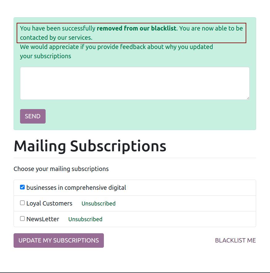Subscribe to the email