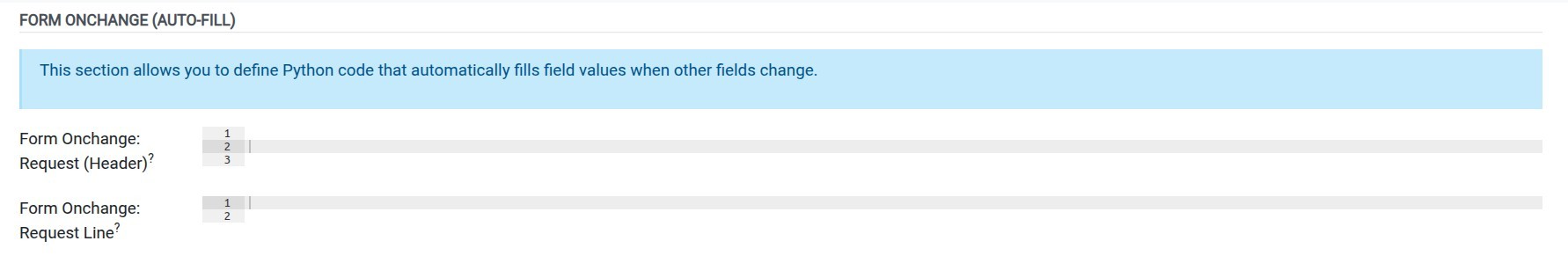 Form Onchange configuration
