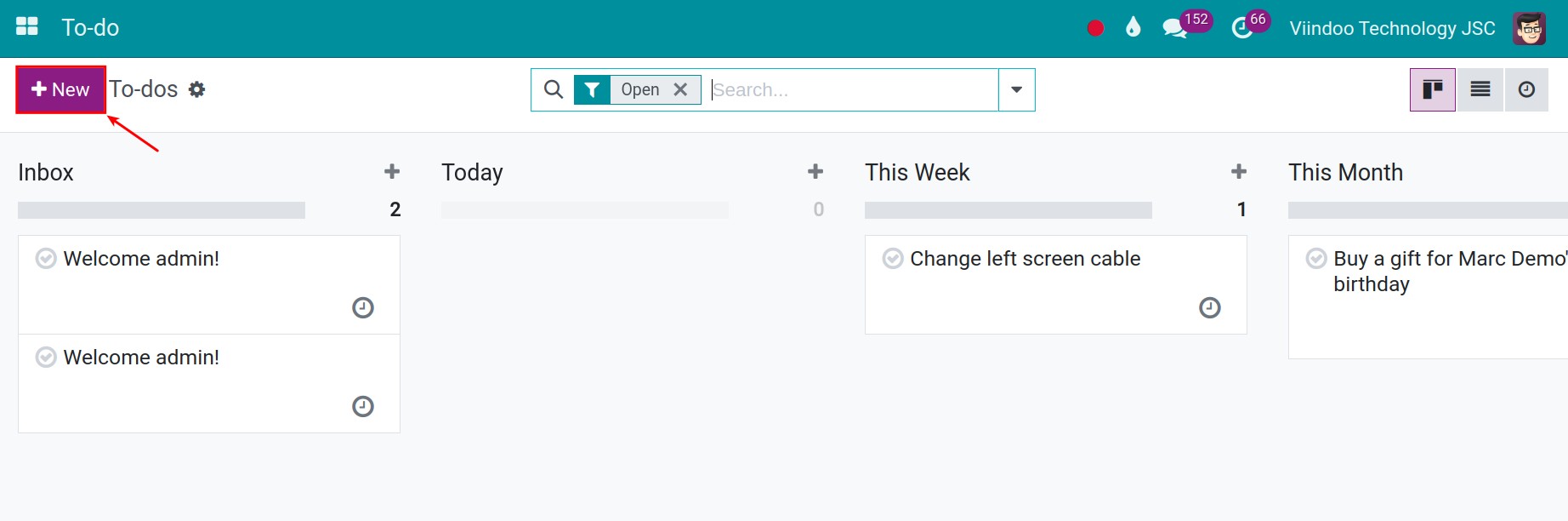 Create notes in Viindoo