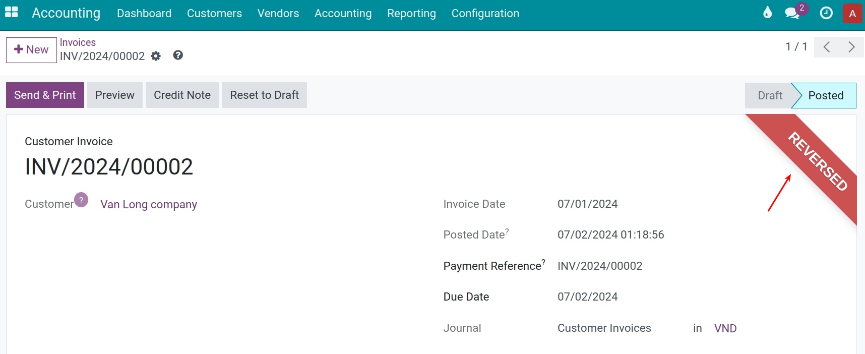 Status of Original invoices - Viindoo Accounting
