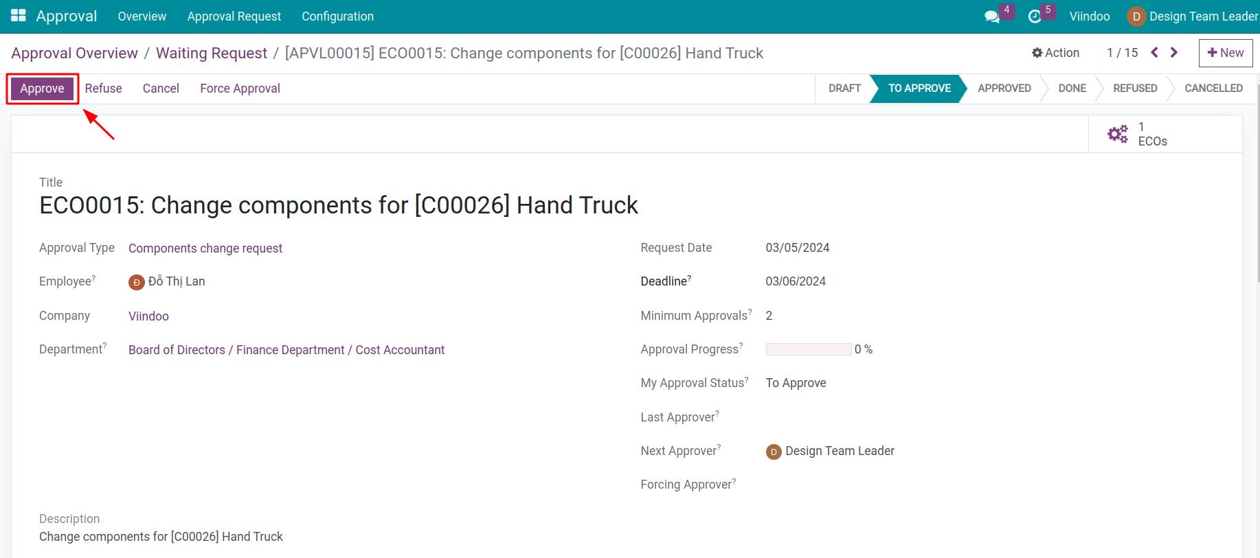 1st approval