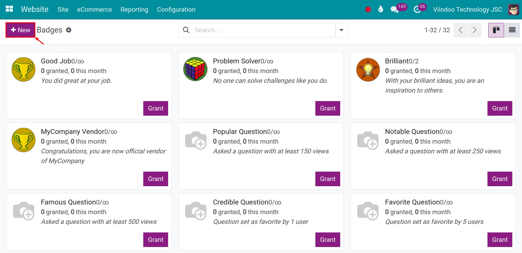 Create forum badges