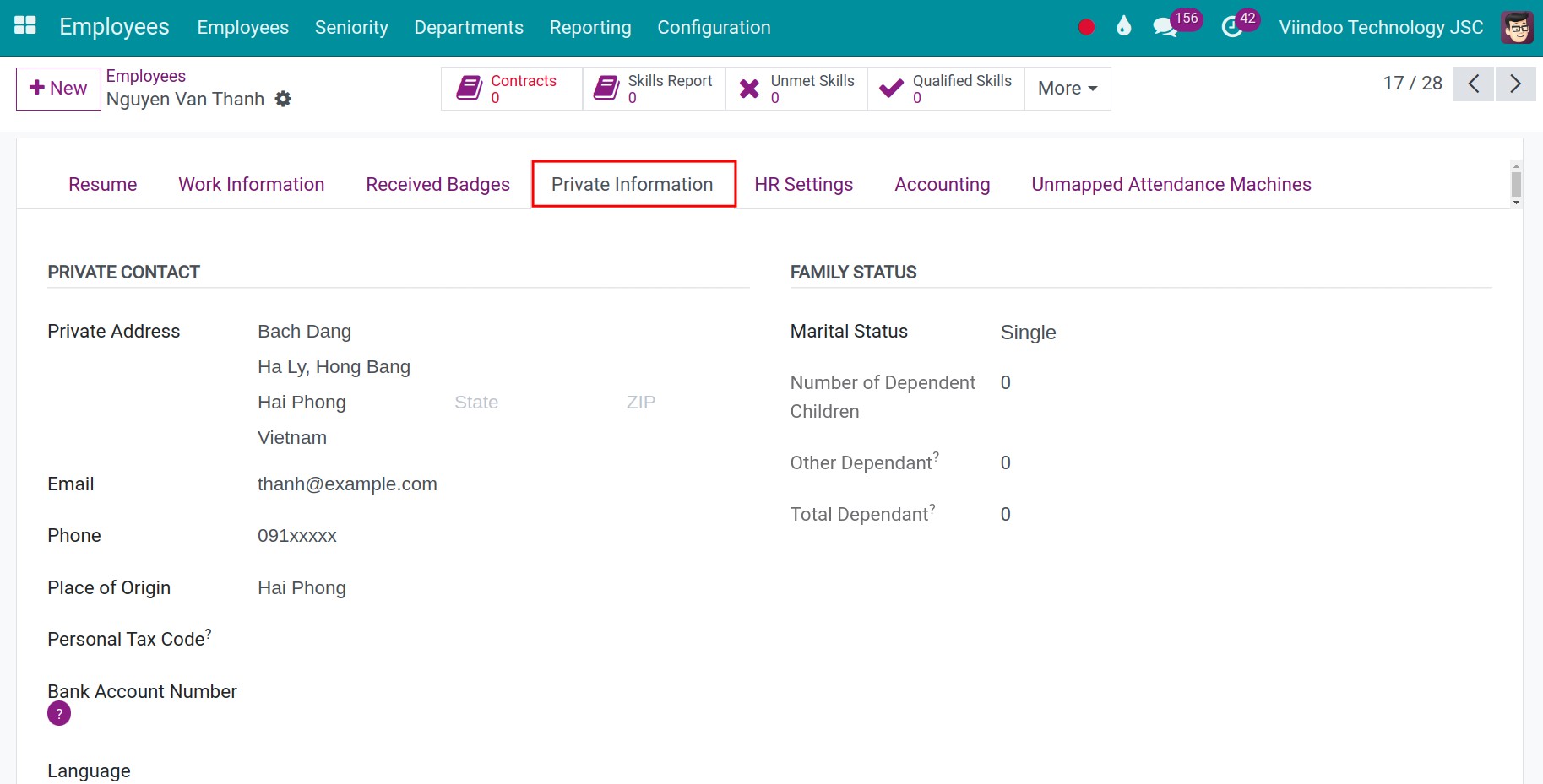 Link contacts in Viindoo 2