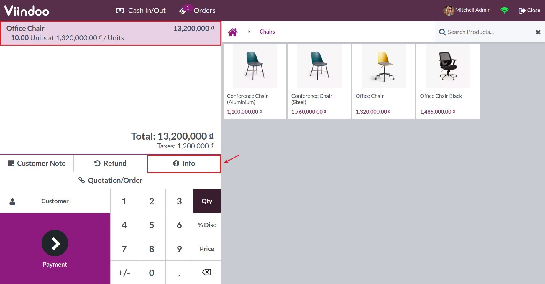 See product information - Viindoo PoS