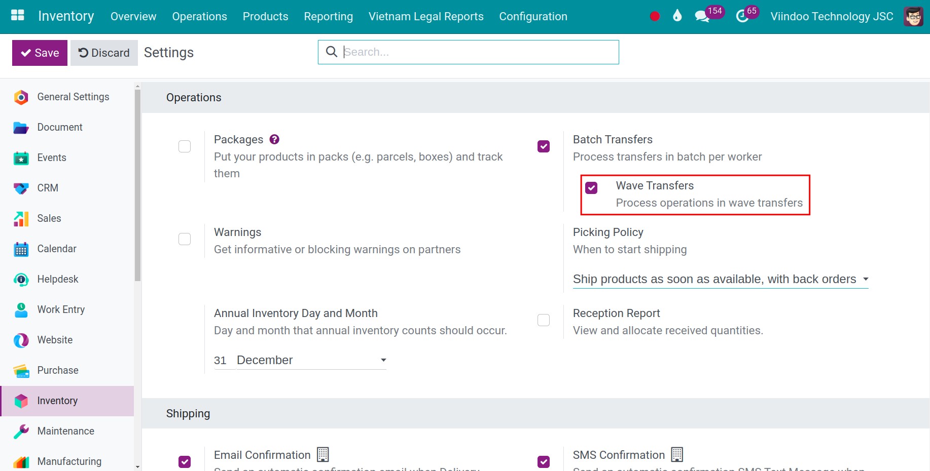 Wave transfers feature activation