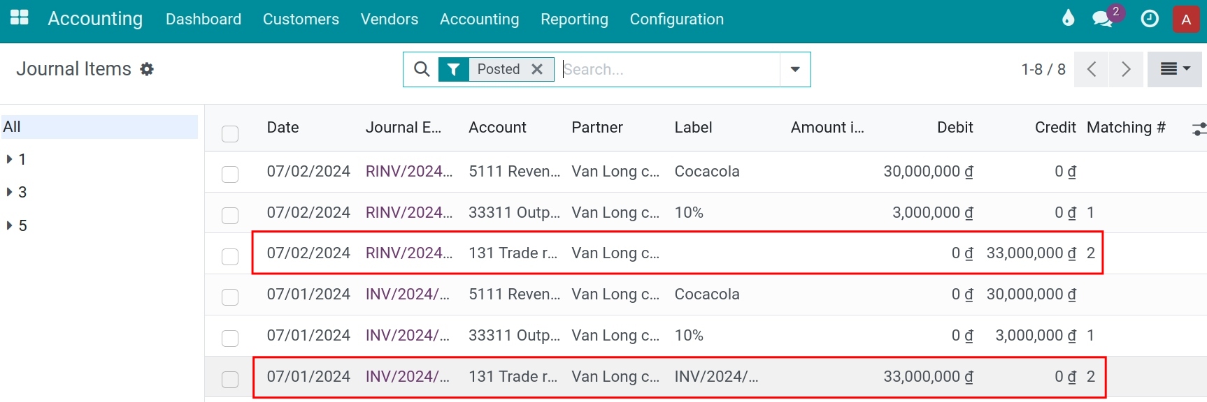 Journal Items - Viindoo Accounting