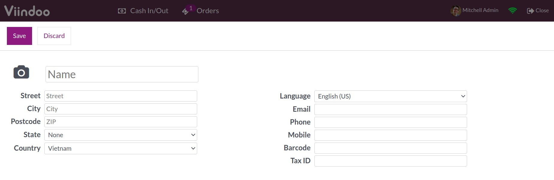 Customer information - Viindoo PoS