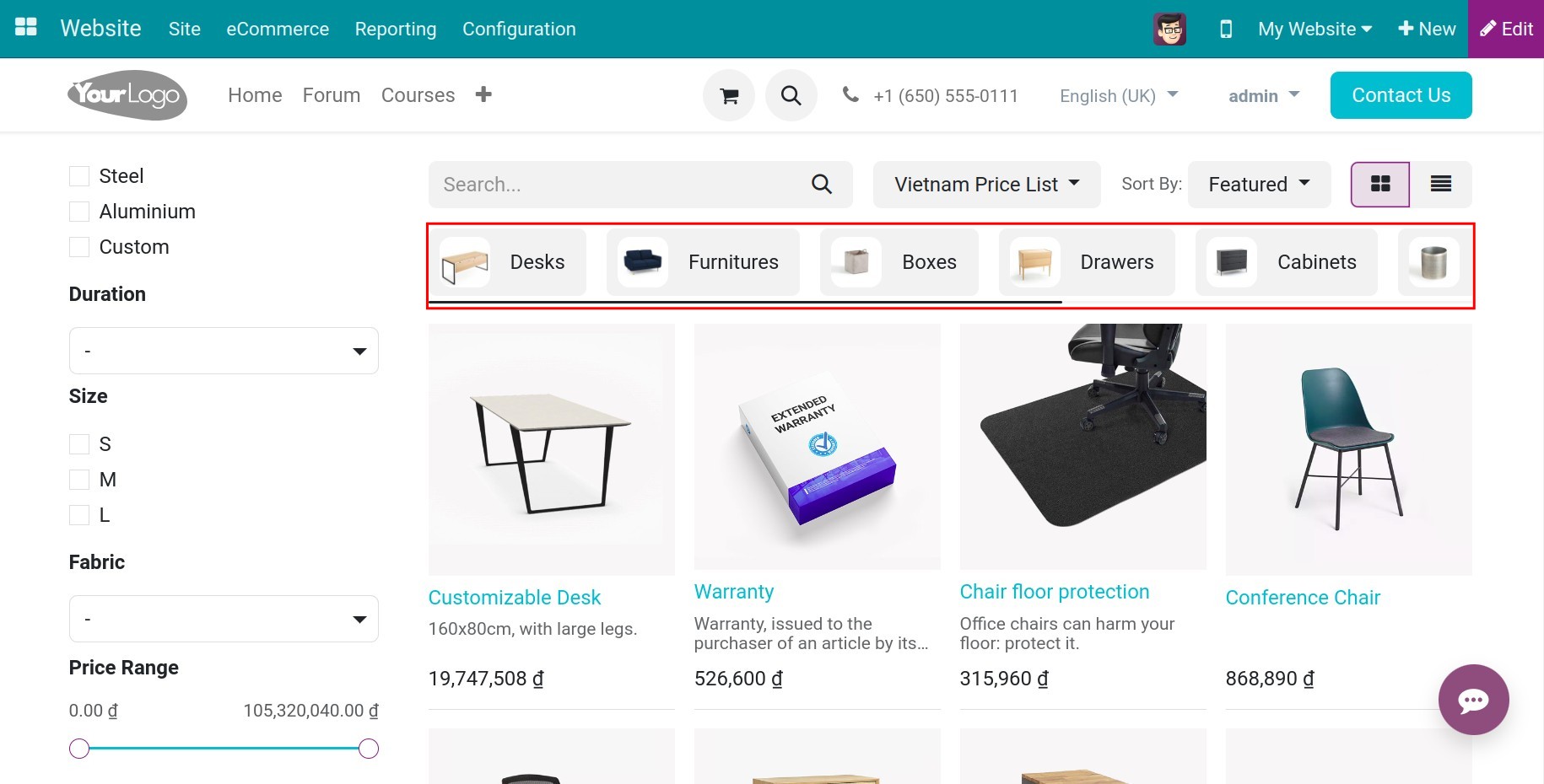 List of eCommerce categories