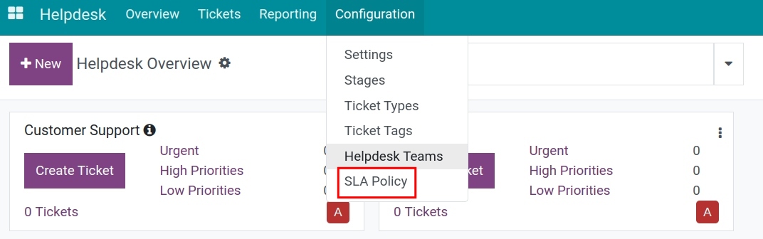 SLA policy Helpdesk Viindoo