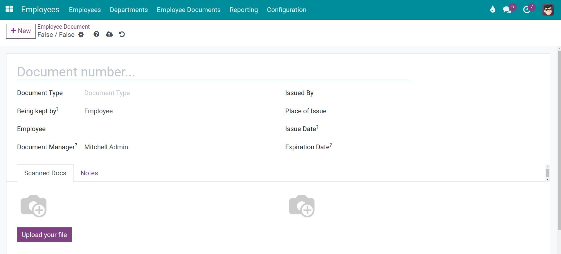 Create employee document view Viindoo