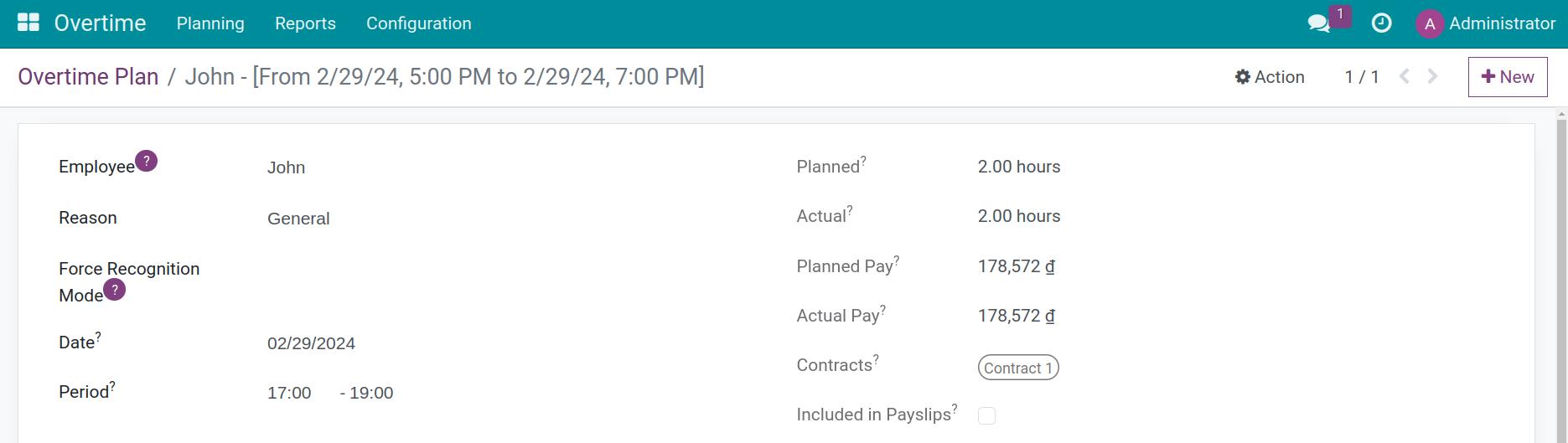 Make overtime plans view