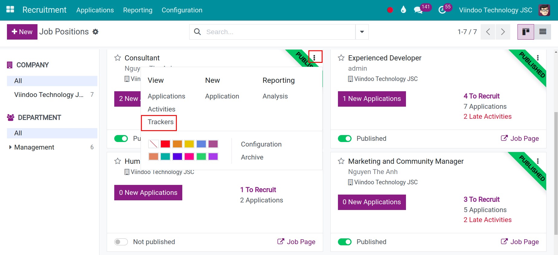 access to tracker view