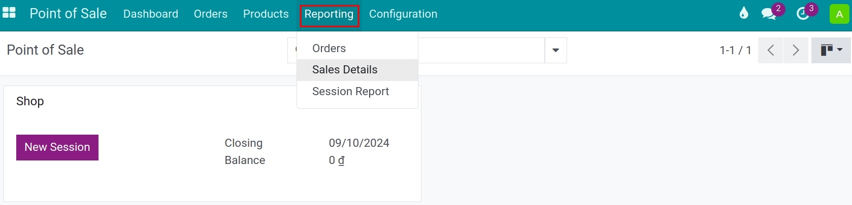 Report types - Viindoo PoS
