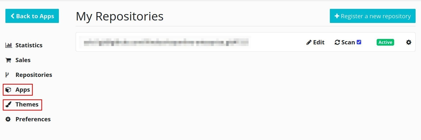 Manage apps and themes