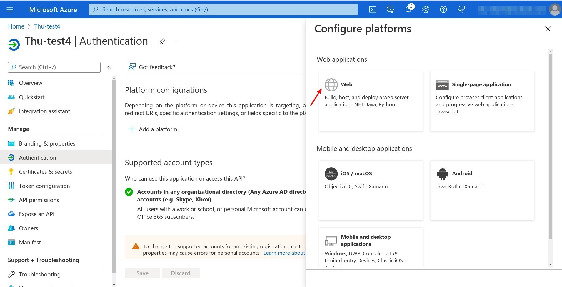 Configure platform