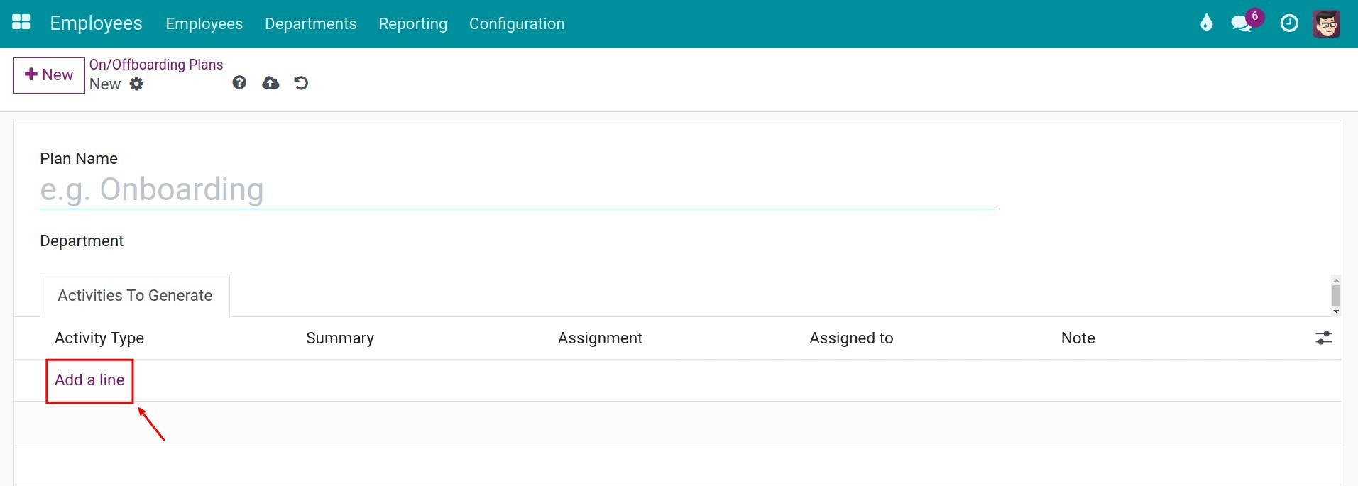 Select 1 planning type Employee Planning configuration Viindoo