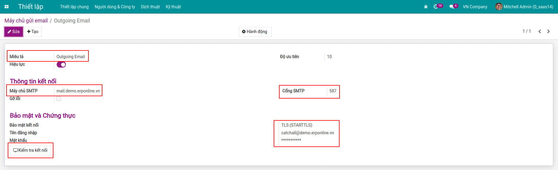 Cấu hình máy chủ gửi Email