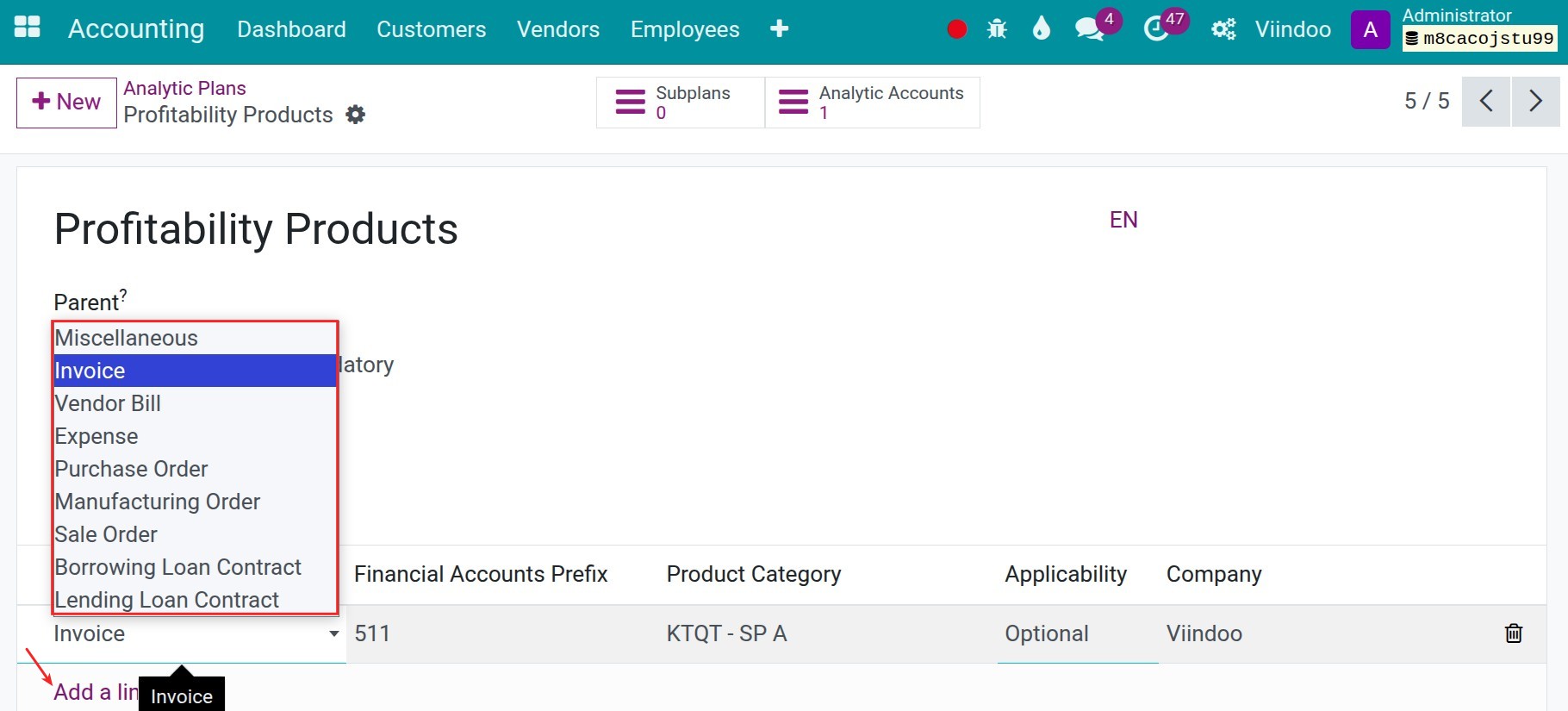 Configure Analytic plans