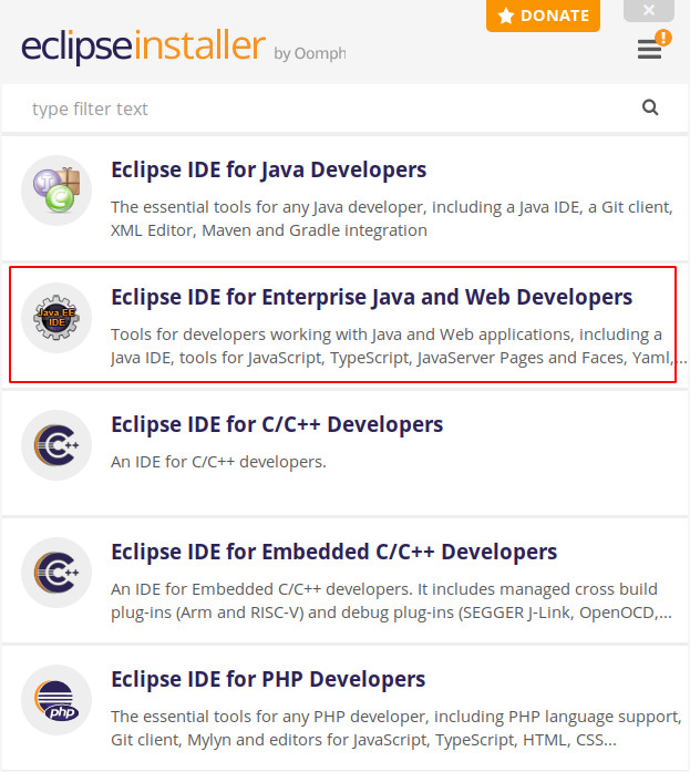 Bản Eclipse dành cho Enterprise Java và Web Developers