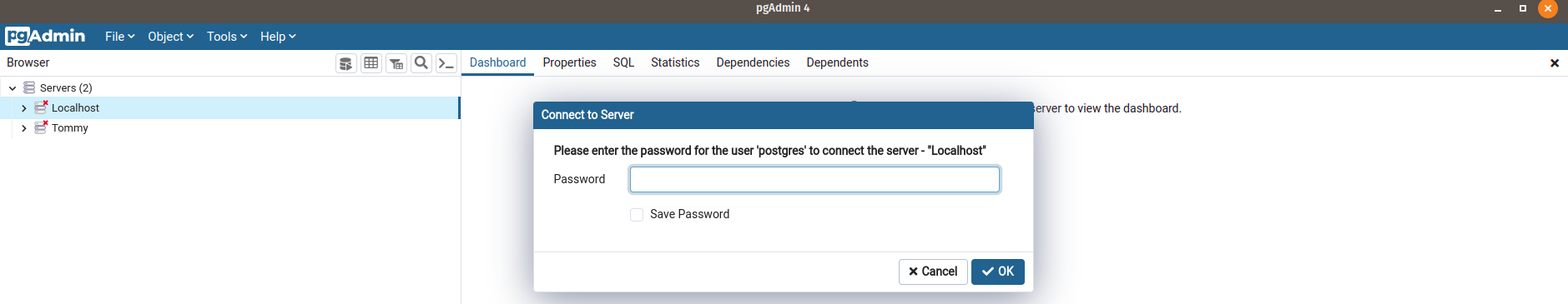 Thiết lập mật khẩu cho tài khoản postgres