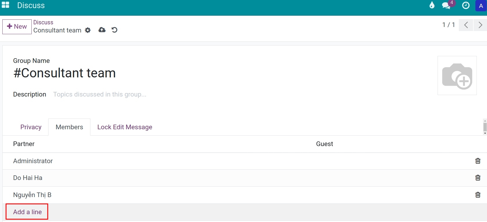 Members tab