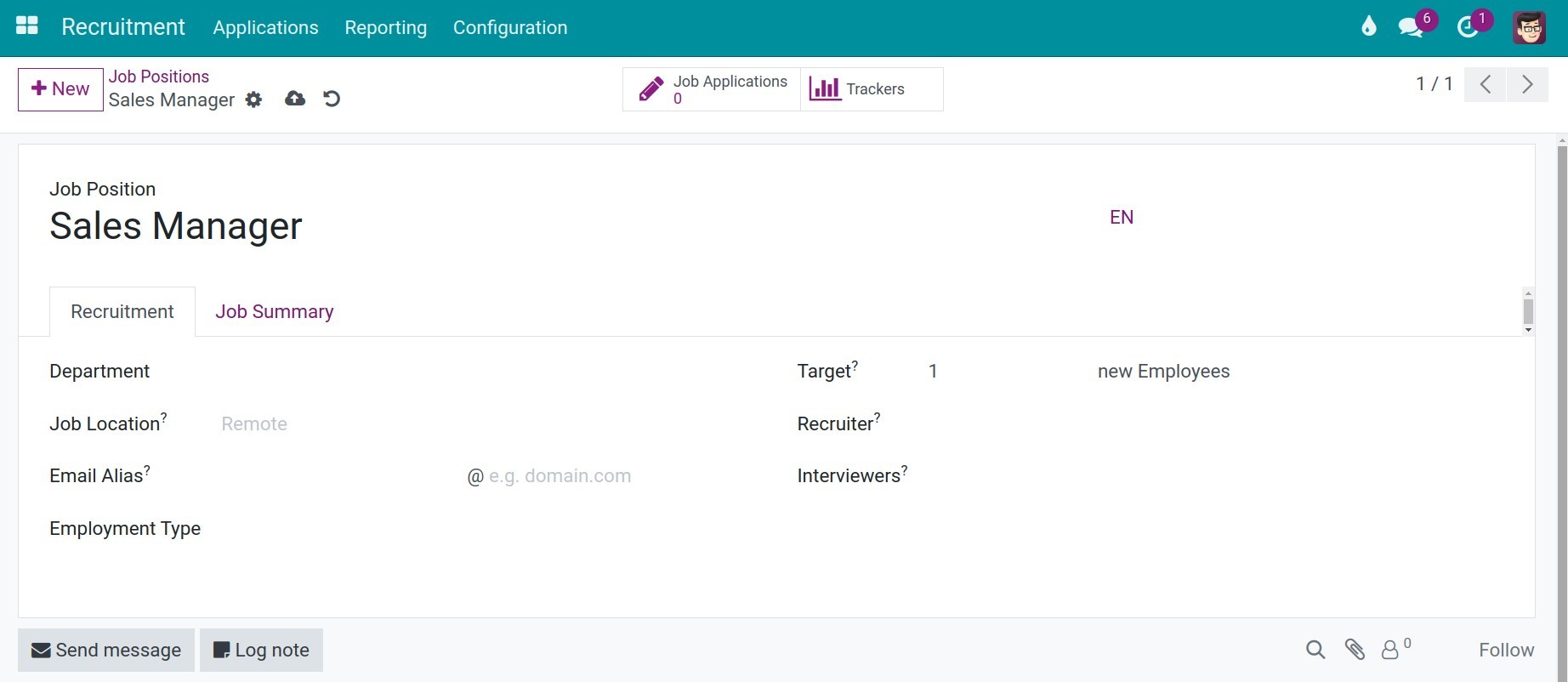 Create Job Position on Viindoo's view