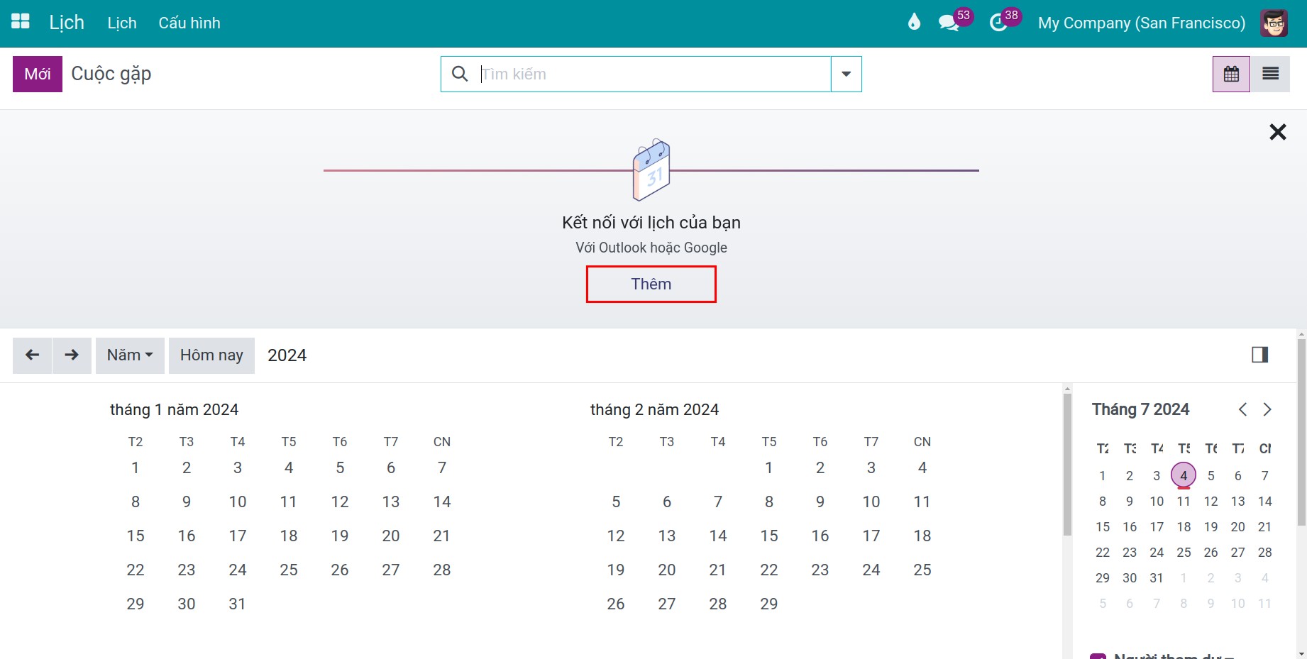 Sync Viindoo Calendar with Outlook Calendar
