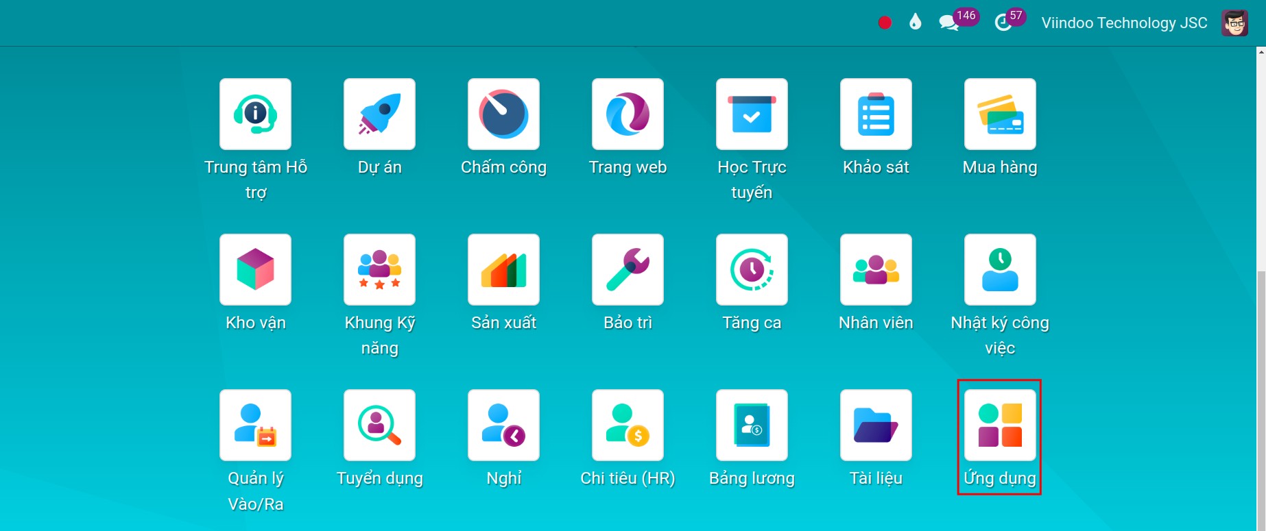 Menu ứng dụng