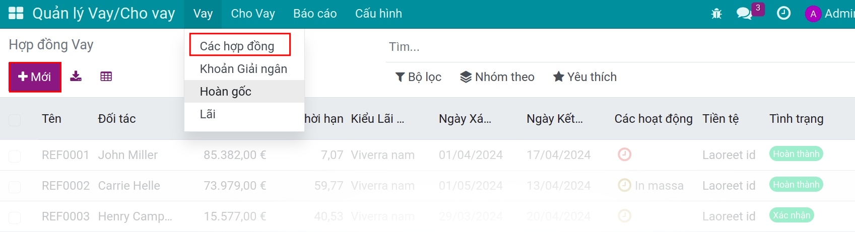 tạo hợp đồng