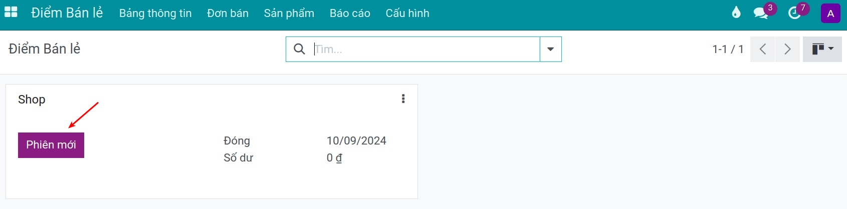 Tạo một phiên bán hàng mới trong Viindoo PoS