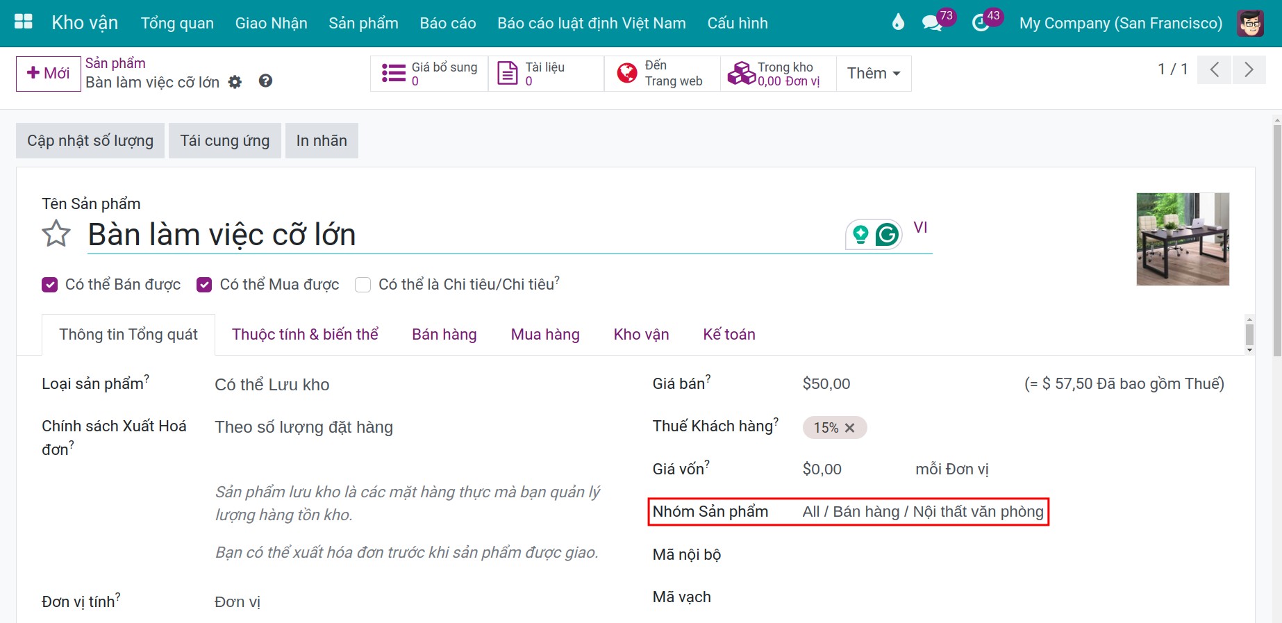 Ấn định phương pháp Định giá tồn kho
