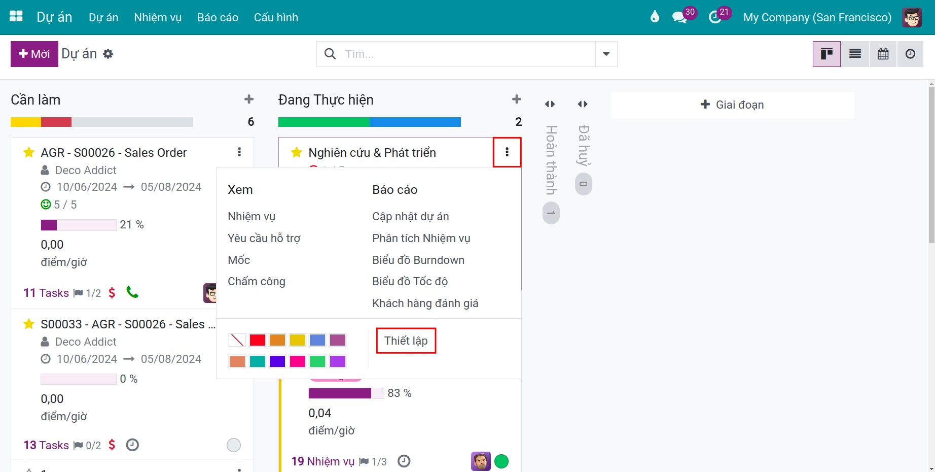 Chỉnh sửa dự án Viindoo