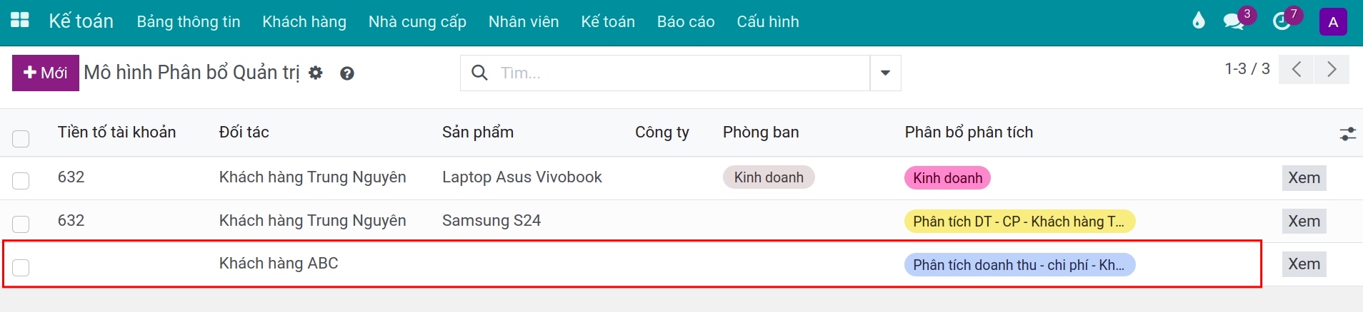 Theo dõi chi phí bằng tài khoản kế toán quản trị - Kế toán quản trị Viindoo