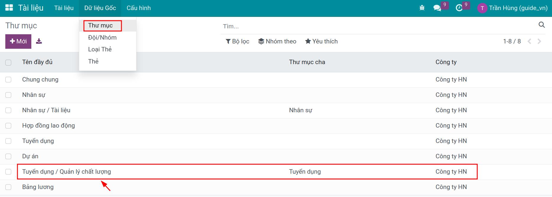 Thư mục chứa tài liệu