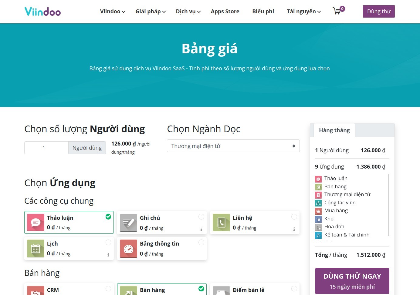 Truy cập giao diện tạo instance từ trang Biểu phí
