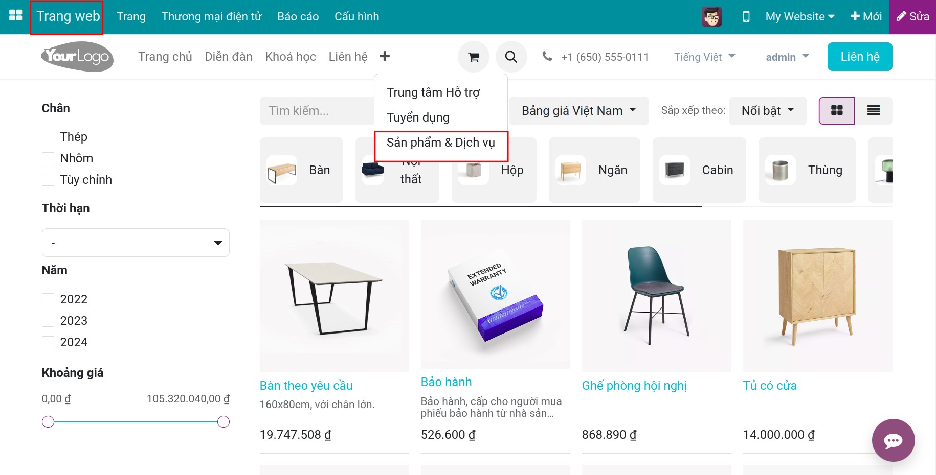 Truy cập website